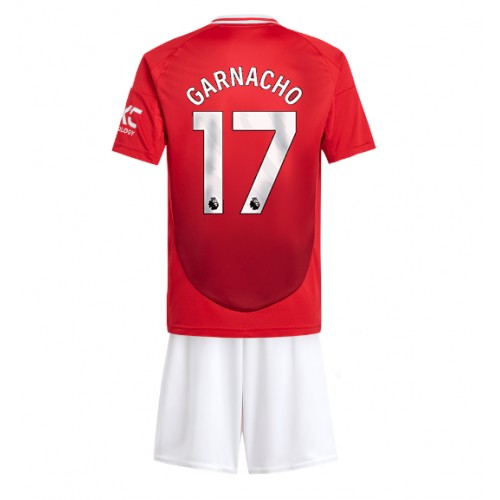 Dres Manchester United Alejandro Garnacho #17 Domaci za djecu 2024-25 Kratak Rukav (+ kratke hlače)